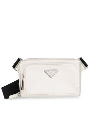 Prada Belt Bag Saffiano Triangle Logo White